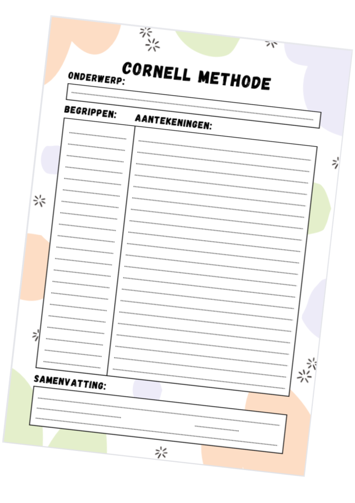 Hoe werkt de Cornell methode? Wat is de Cornell Methode?